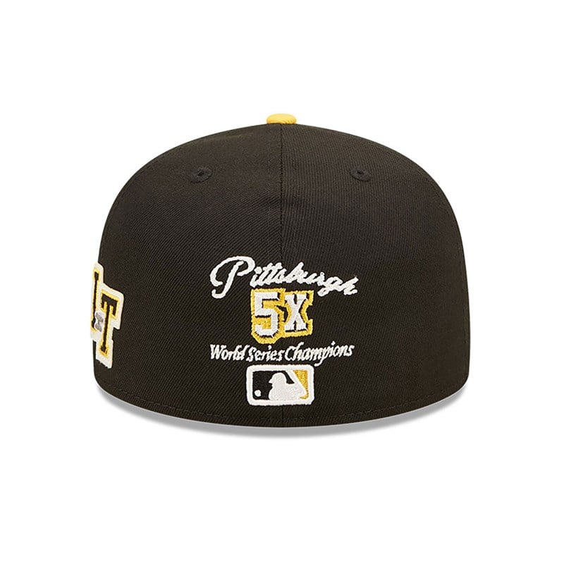 Black New Era Pittsburgh Pirates Ne Letterman Fitted Cap 59fifty | PSBK58612