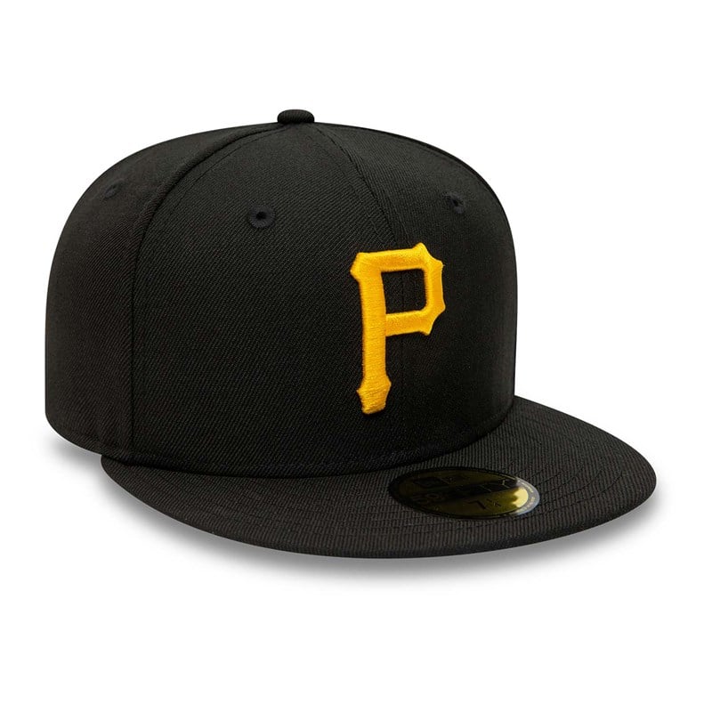 Black New Era Pittsburgh Pirates Premium Authentic On Field Game Wool Fitted Cap 59fifty | BFXG56349