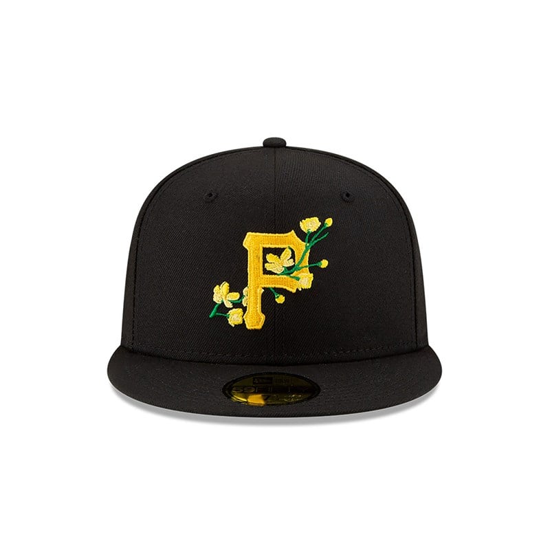 Black New Era Pittsburgh Pirates Side Patch Bloom Fitted Cap 59fifty | CMNI30592