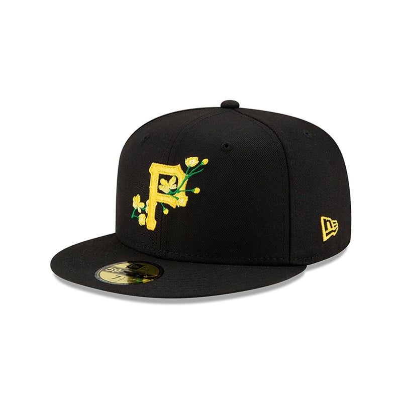 Black New Era Pittsburgh Pirates Side Patch Bloom Fitted Cap 59fifty | CMNI30592