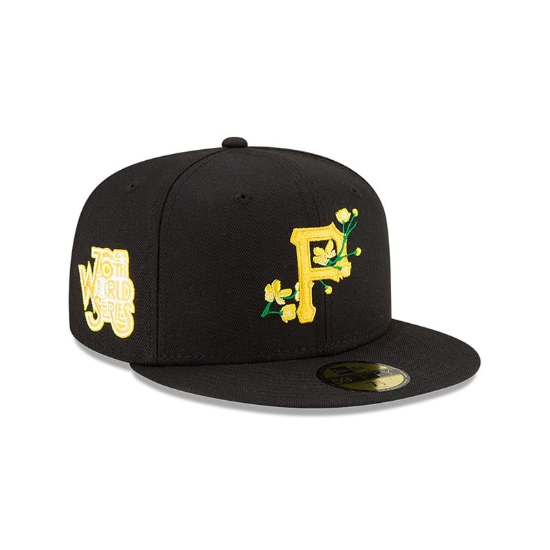 Black New Era Pittsburgh Pirates Side Patch Bloom Fitted Cap 59fifty | CMNI30592