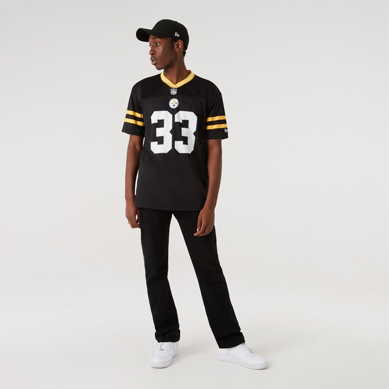 Black New Era Pittsburgh Steelers Oversized Jersey T-Shirt | NURF65430