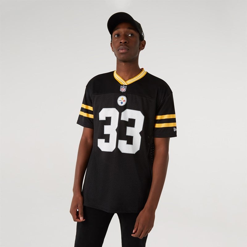 Black New Era Pittsburgh Steelers Oversized Jersey T-Shirt | NURF65430