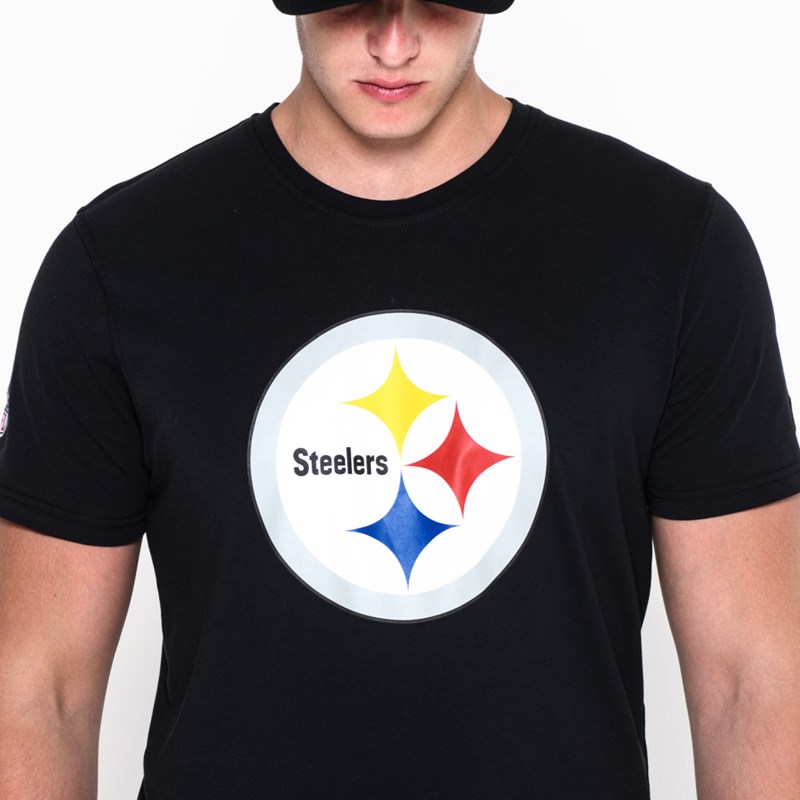 Black New Era Pittsburgh Steelers Team Logo T-Shirt | SCMX47082