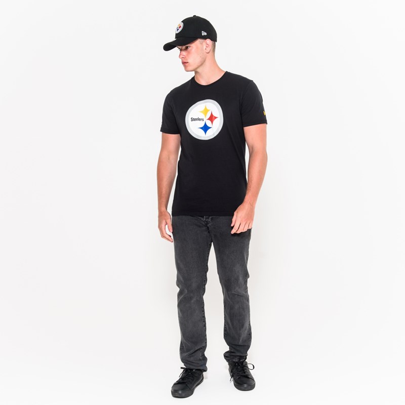 Black New Era Pittsburgh Steelers Team Logo T-Shirt | SCMX47082