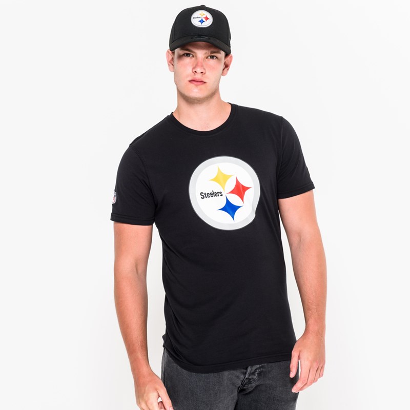 Black New Era Pittsburgh Steelers Team Logo T-Shirt | SCMX47082