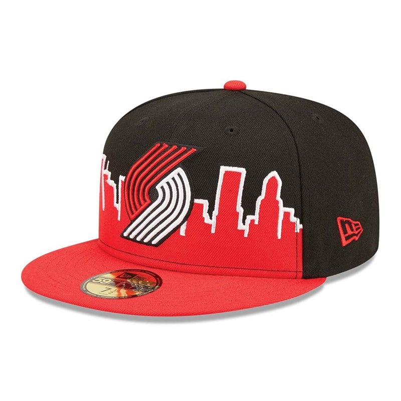 Black New Era Portland Trial Blazers NBA 2022 Fitted Cap 59fifty | FXNM82096