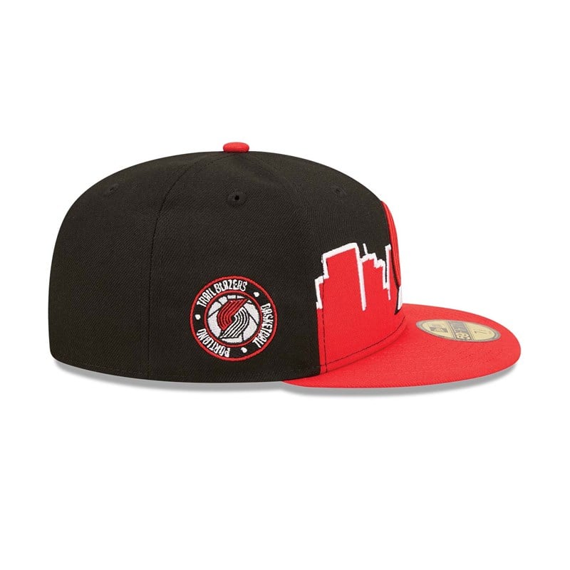 Black New Era Portland Trial Blazers NBA 2022 Fitted Cap 59fifty | FXNM82096