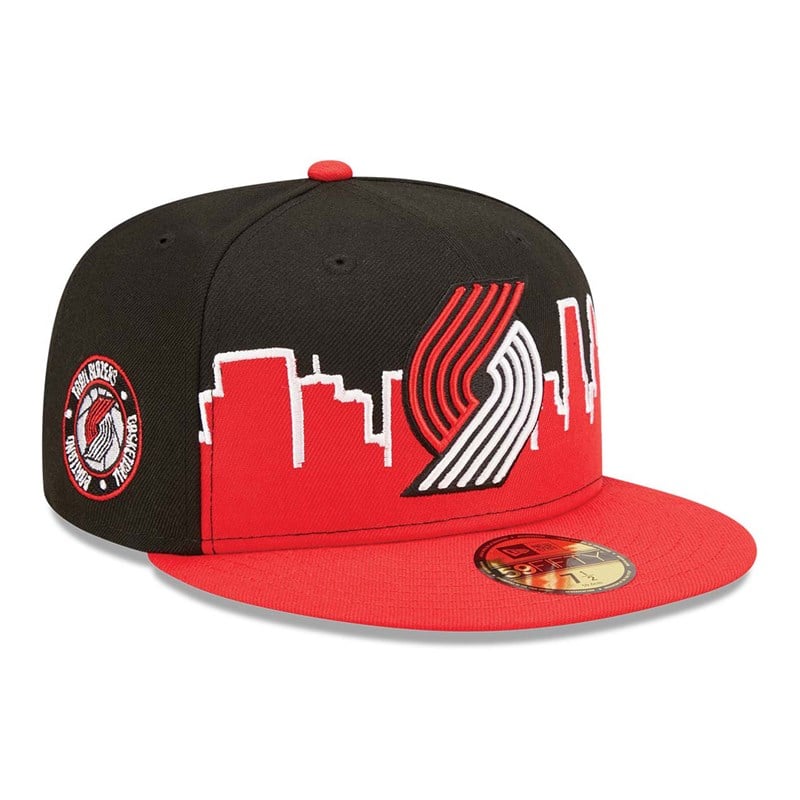 Black New Era Portland Trial Blazers NBA 2022 Fitted Cap 59fifty | FXNM82096