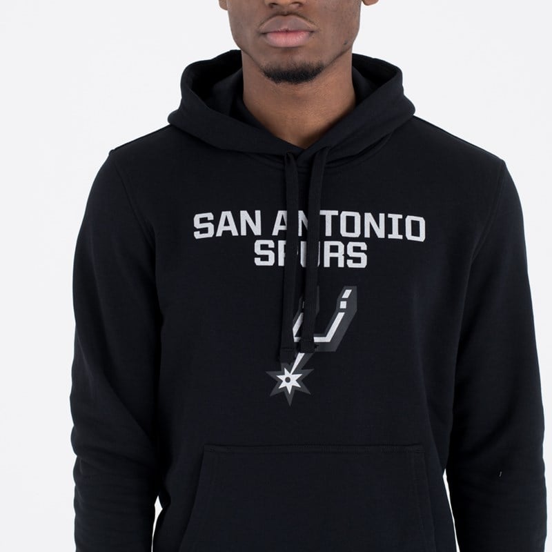 Black New Era San Antonio Spurs NBA Team Logo Hoodie | HEVC45092