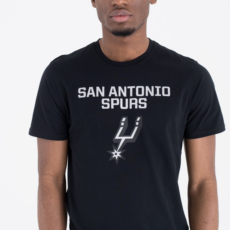 Black New Era San Antonio Spurs Team Logo T-Shirt | DZWB48106