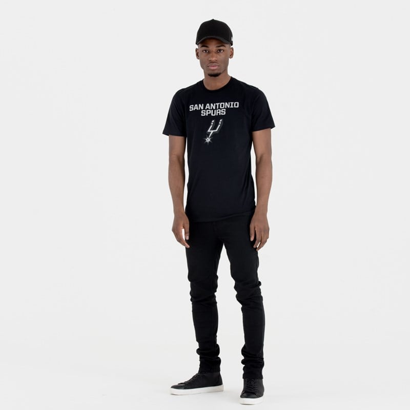 Black New Era San Antonio Spurs Team Logo T-Shirt | DZWB48106