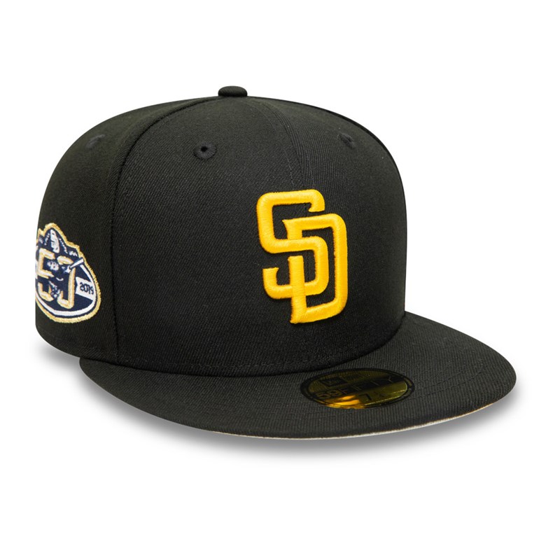 Black New Era San Diego Padres 50th Anniversary Fitted Cap 59fifty | DTLO15843