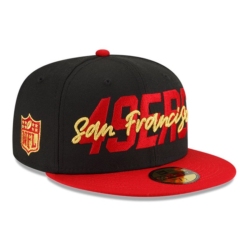 Black New Era San Francisco 49ers NFL Draft Fitted Cap 59fifty | MANS54613