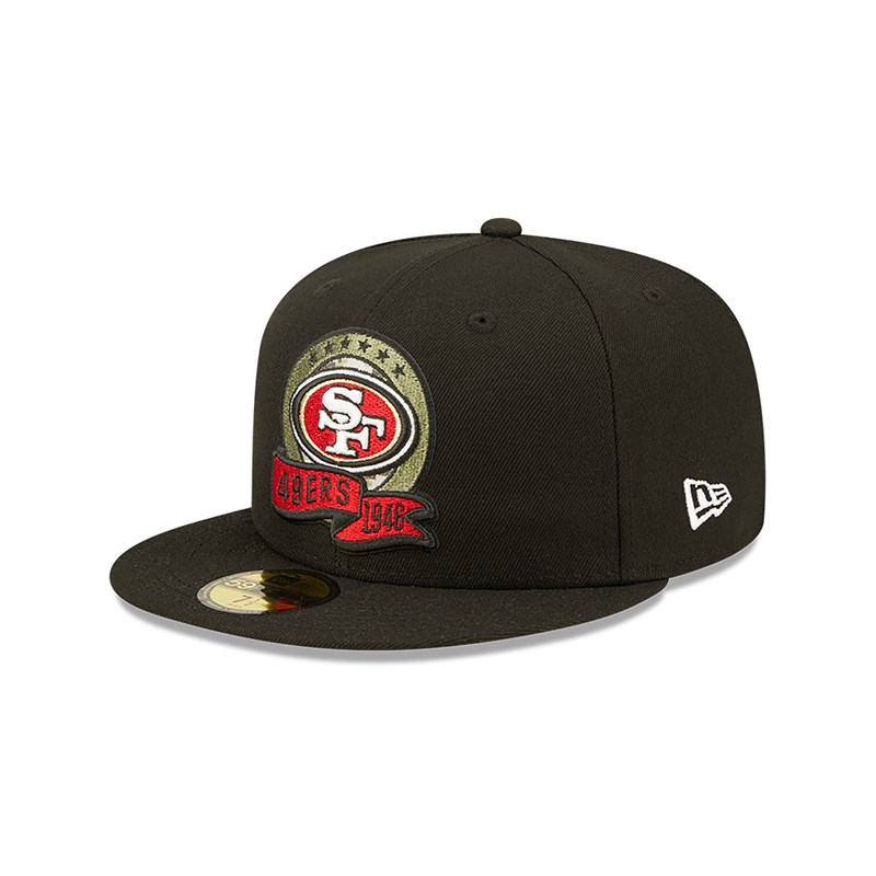 Black New Era San Francisco 49ers NFL Salute To Service Fitted Cap 59fifty | EWKY72683