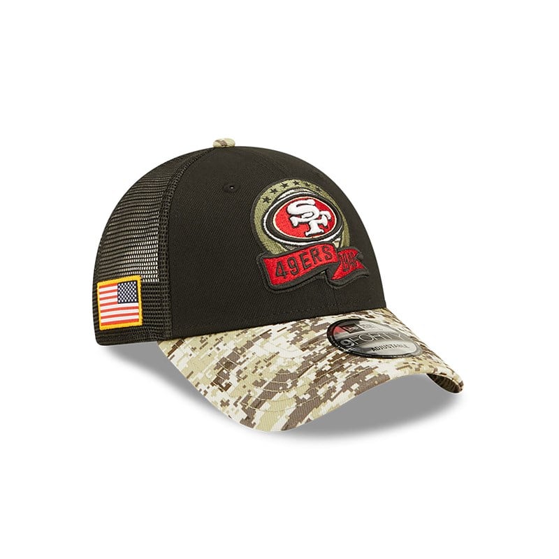 Black New Era San Francisco 49ers NFL Salute To Service Cap Trucker | PFON18093