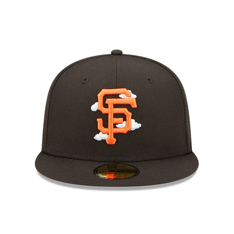 Black New Era San Francisco Giants Comic Cloud Fitted Cap 59fifty | YXQM87195