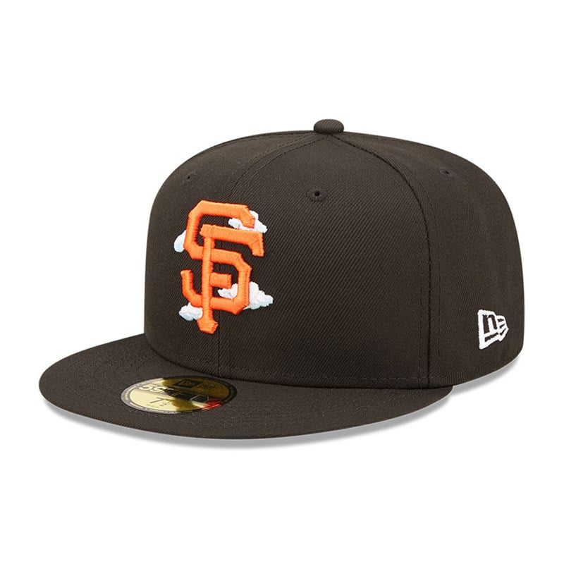 Black New Era San Francisco Giants Comic Cloud Fitted Cap 59fifty | YXQM87195