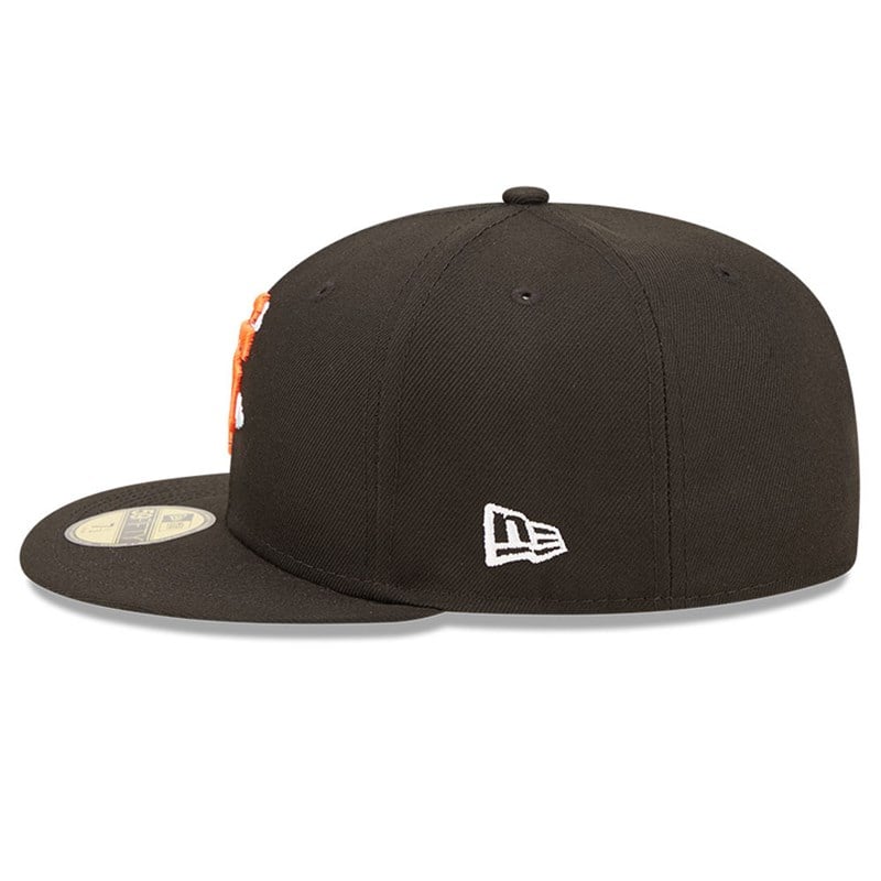 Black New Era San Francisco Giants Comic Cloud Fitted Cap 59fifty | YXQM87195