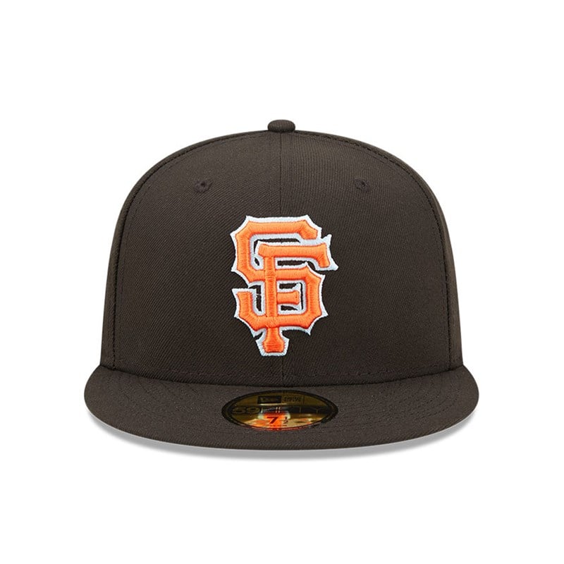 Black New Era San Francisco Giants MLB Cloud Fitted Cap 59fifty | OWNJ78619