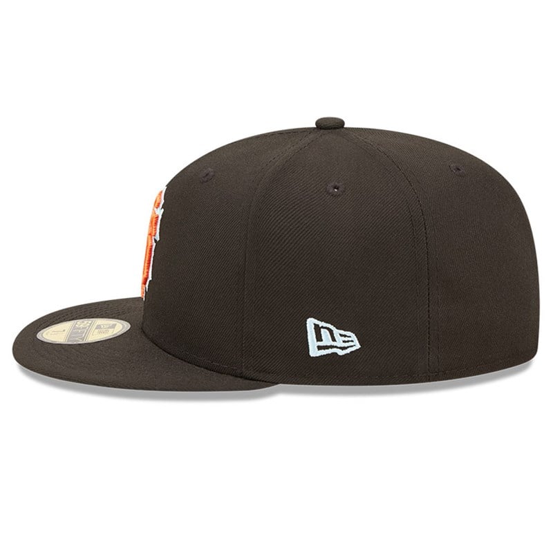 Black New Era San Francisco Giants MLB Cloud Fitted Cap 59fifty | OWNJ78619