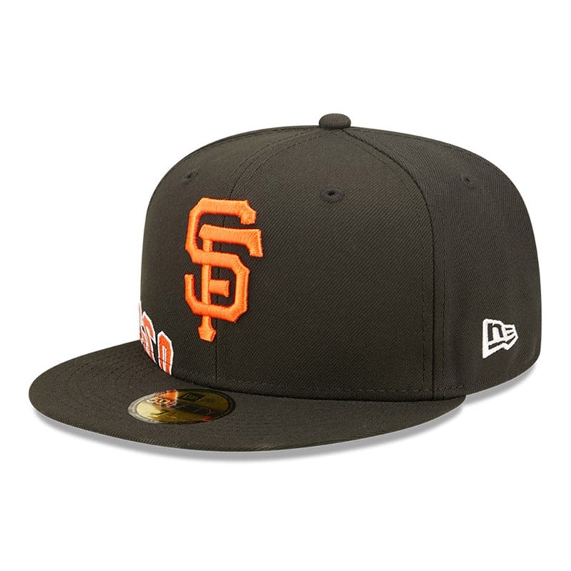 Black New Era San Francisco Giants MLB Side Split Fitted Cap 59fifty | EXNH30156