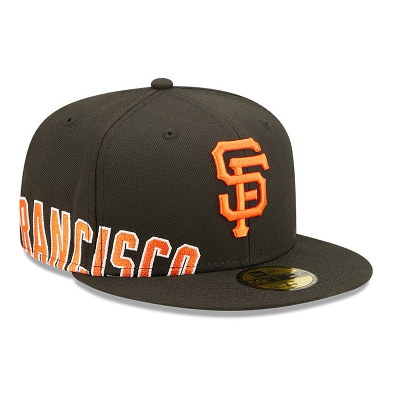 Black New Era San Francisco Giants MLB Side Split Fitted Cap 59fifty | EXNH30156