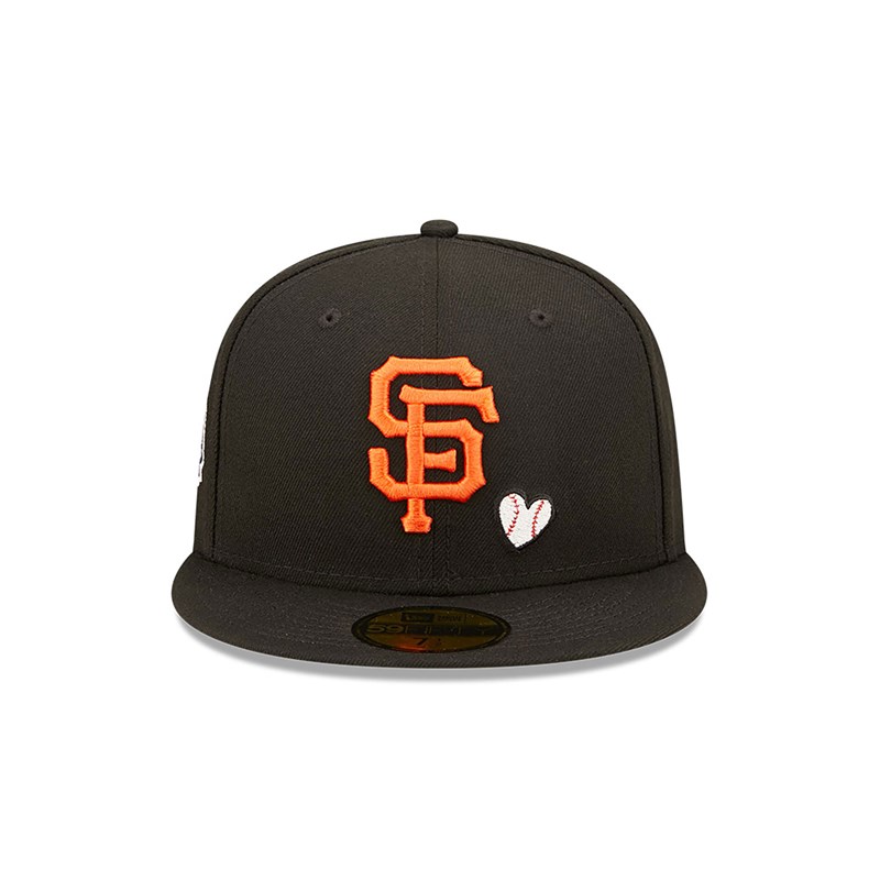 Black New Era San Francisco Giants MLB Team Heart Fitted Cap 59fifty | JGSF48613