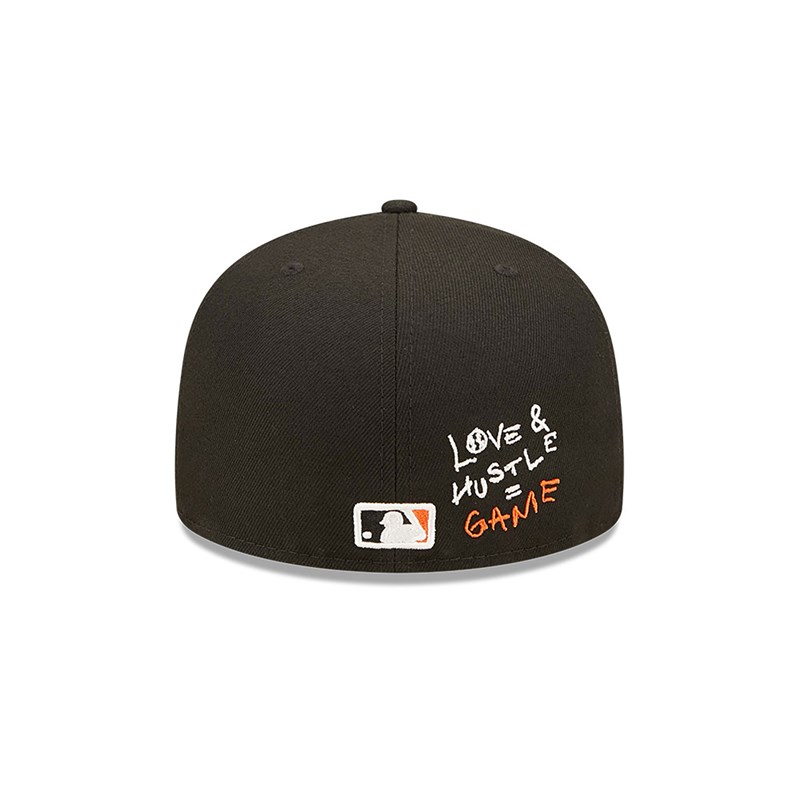 Black New Era San Francisco Giants MLB Team Heart Fitted Cap 59fifty | JGSF48613