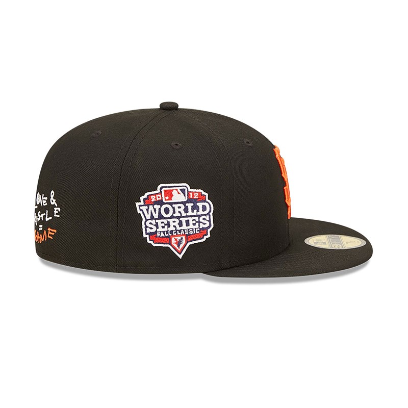 Black New Era San Francisco Giants MLB Team Heart Fitted Cap 59fifty | JGSF48613