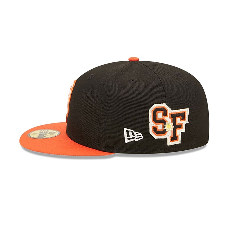 Black New Era San Francisco Giants Ne Letterman Fitted Cap 59fifty | ECDJ65123