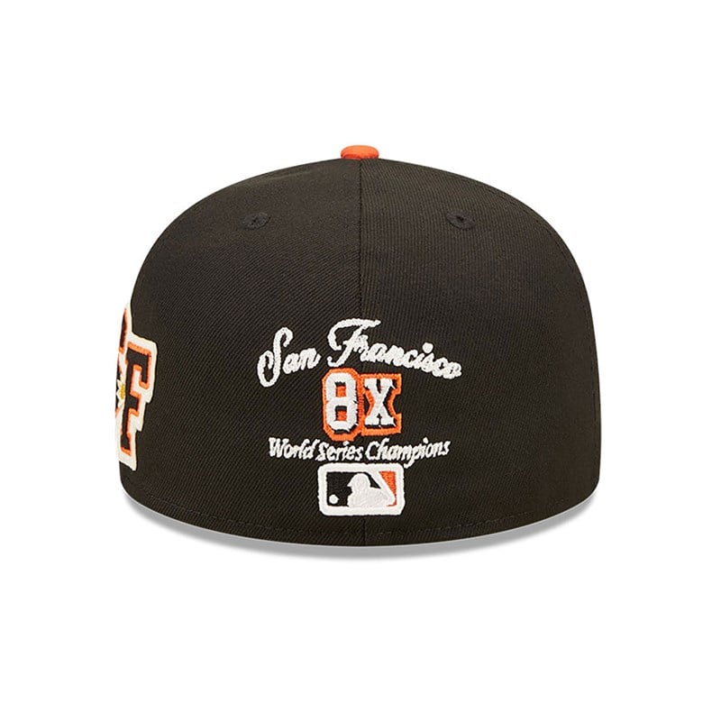 Black New Era San Francisco Giants Ne Letterman Fitted Cap 59fifty | ECDJ65123