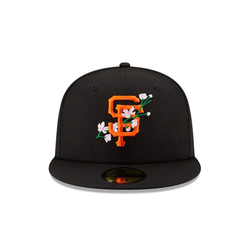 Black New Era San Francisco Giants Side Patch Bloom Fitted Cap 59fifty | VAJE78329