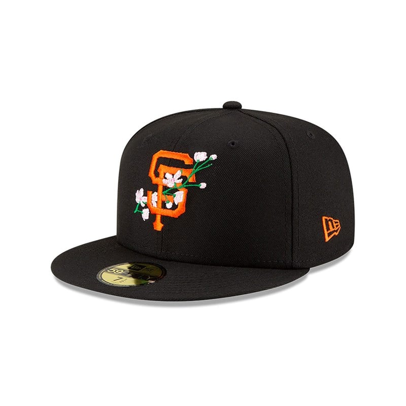 Black New Era San Francisco Giants Side Patch Bloom Fitted Cap 59fifty | VAJE78329