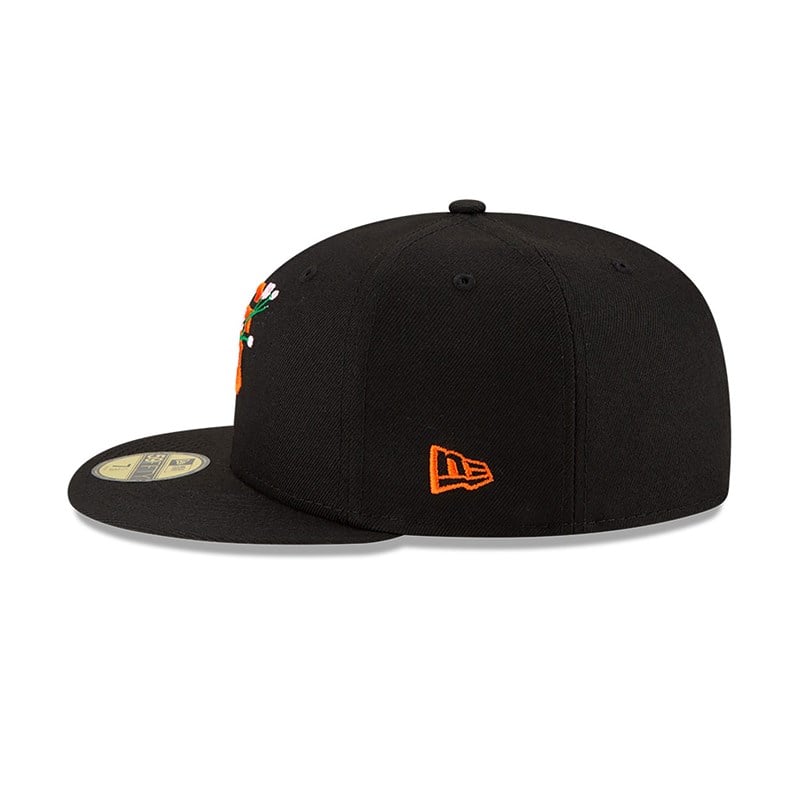 Black New Era San Francisco Giants Side Patch Bloom Fitted Cap 59fifty | VAJE78329