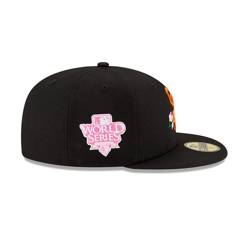 Black New Era San Francisco Giants Side Patch Bloom Fitted Cap 59fifty | VAJE78329