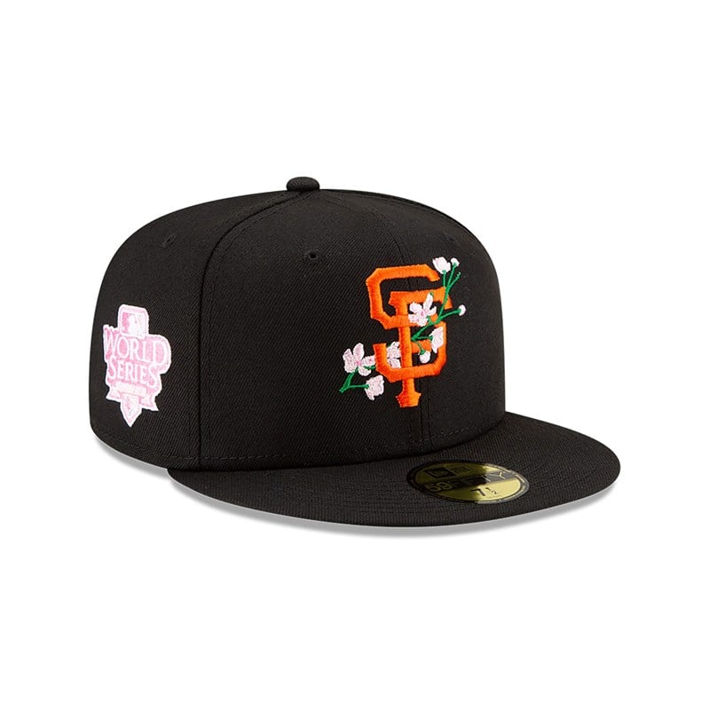 Black New Era San Francisco Giants Side Patch Bloom Fitted Cap 59fifty | VAJE78329