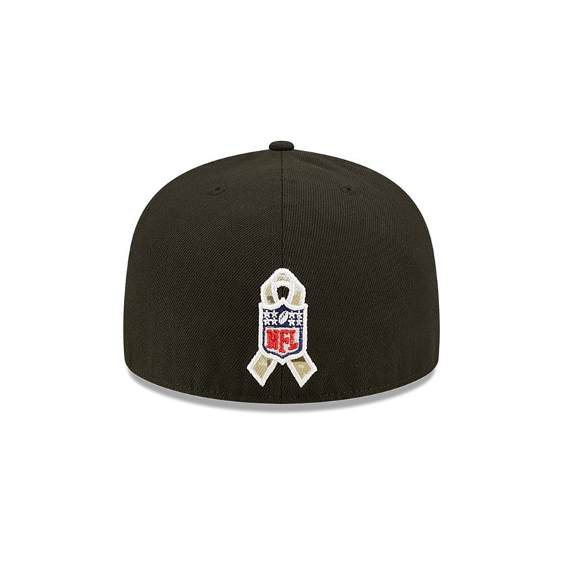 Black New Era Seatlle Seahawks NFL Salute To Service Fitted Cap 59fifty | GTKL32178