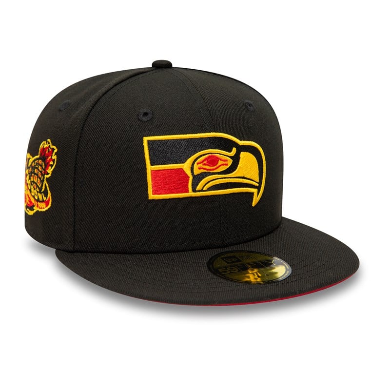 Black New Era Seattle Seahawks Fitted Cap 59fifty | EHCL20531