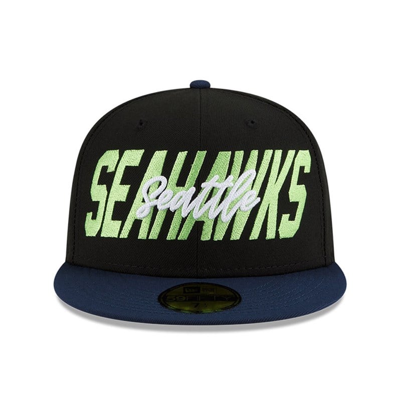 Black New Era Seattle Seahawks NFL Draft Fitted Cap 59fifty | PNVG84675