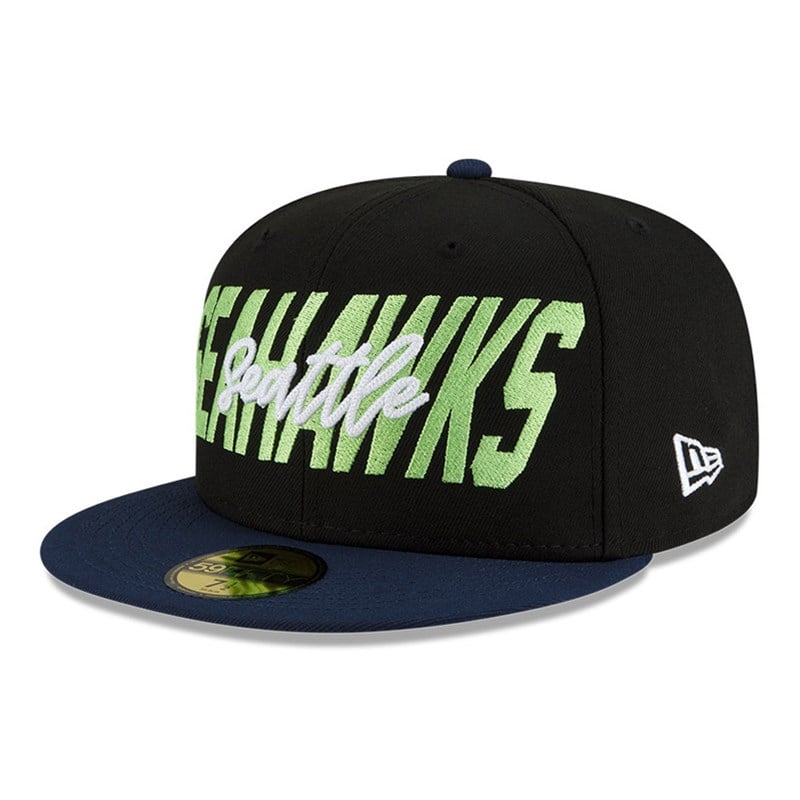 Black New Era Seattle Seahawks NFL Draft Fitted Cap 59fifty | PNVG84675