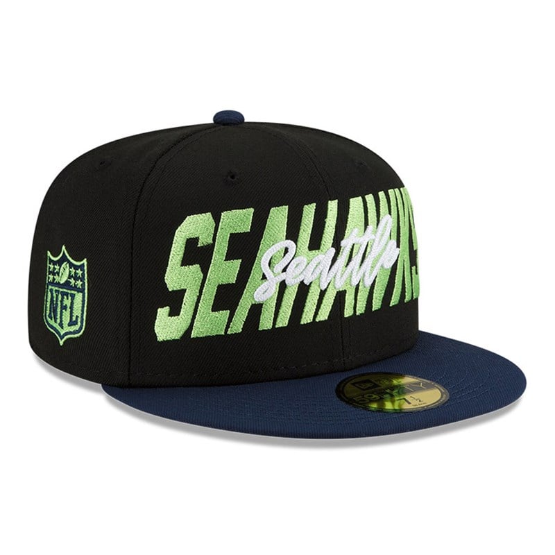 Black New Era Seattle Seahawks NFL Draft Fitted Cap 59fifty | PNVG84675