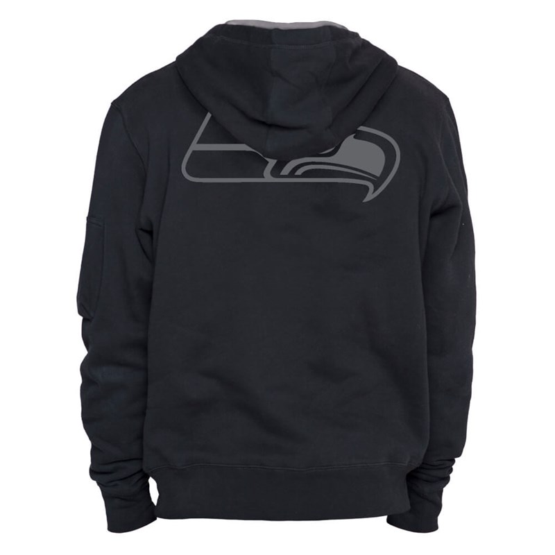 Black New Era Seattle Seahawks X Alpha Industries Hoodie | NQJY20163