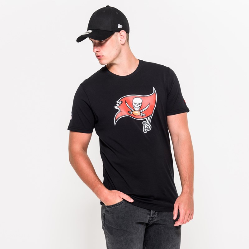 Black New Era Tampa Bay Buccaneers Team Logo T-Shirt | QVUO28643