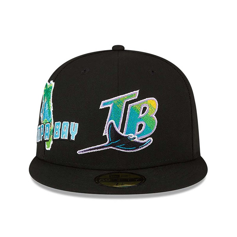 Black New Era Tampa Bay Rays Stateview Fitted Cap 59fifty | KURH95602