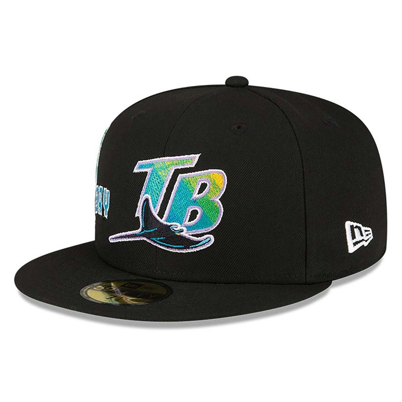 Black New Era Tampa Bay Rays Stateview Fitted Cap 59fifty | KURH95602