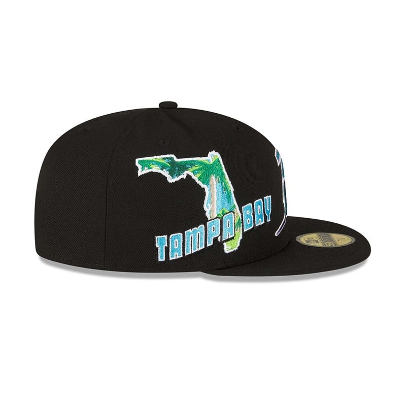 Black New Era Tampa Bay Rays Stateview Fitted Cap 59fifty | KURH95602