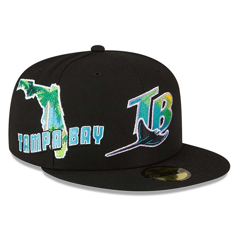 Black New Era Tampa Bay Rays Stateview Fitted Cap 59fifty | KURH95602