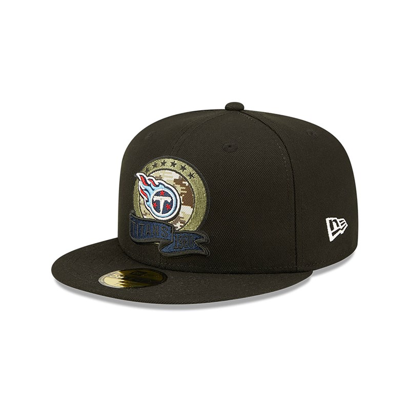 Black New Era Tennessee Titans NFL Salute To Service Fitted Cap 59fifty | FDQL82560