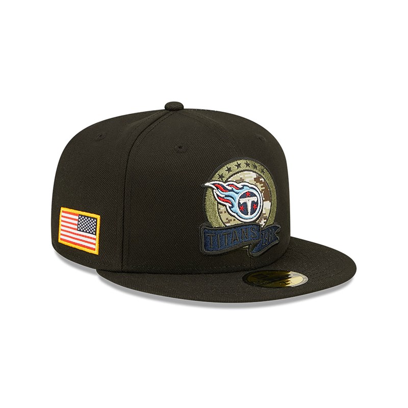 Black New Era Tennessee Titans NFL Salute To Service Fitted Cap 59fifty | FDQL82560